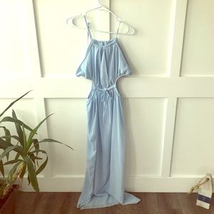 Cut out waist sheer sleeveless dress